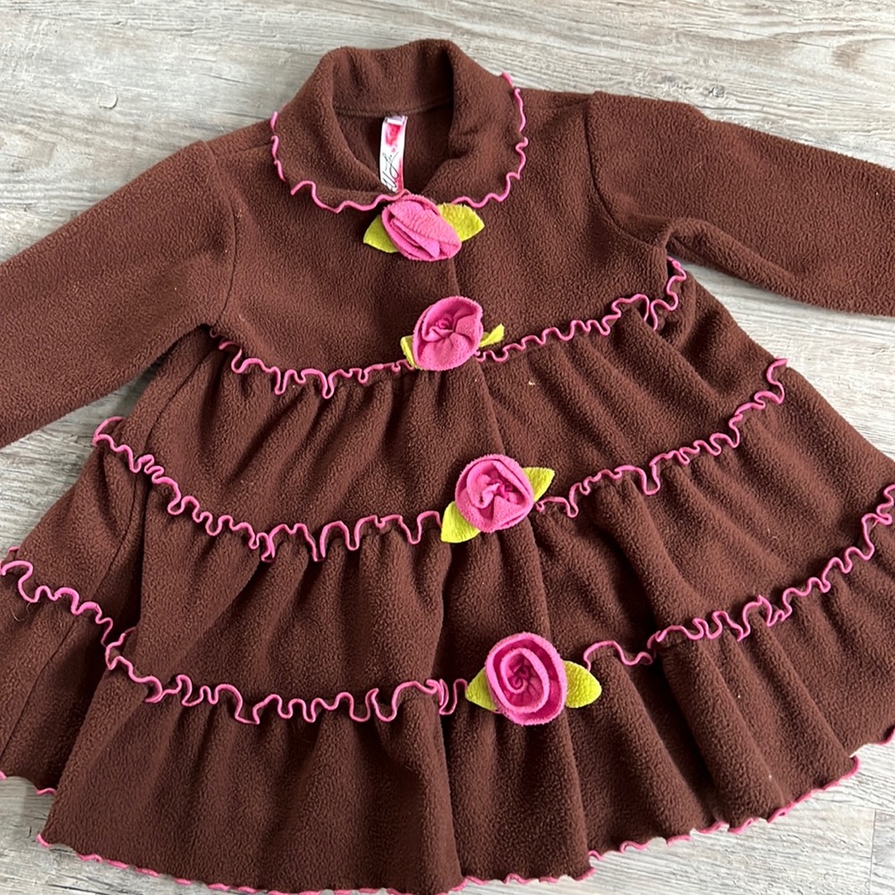 Ruffle jacket with roses 3t